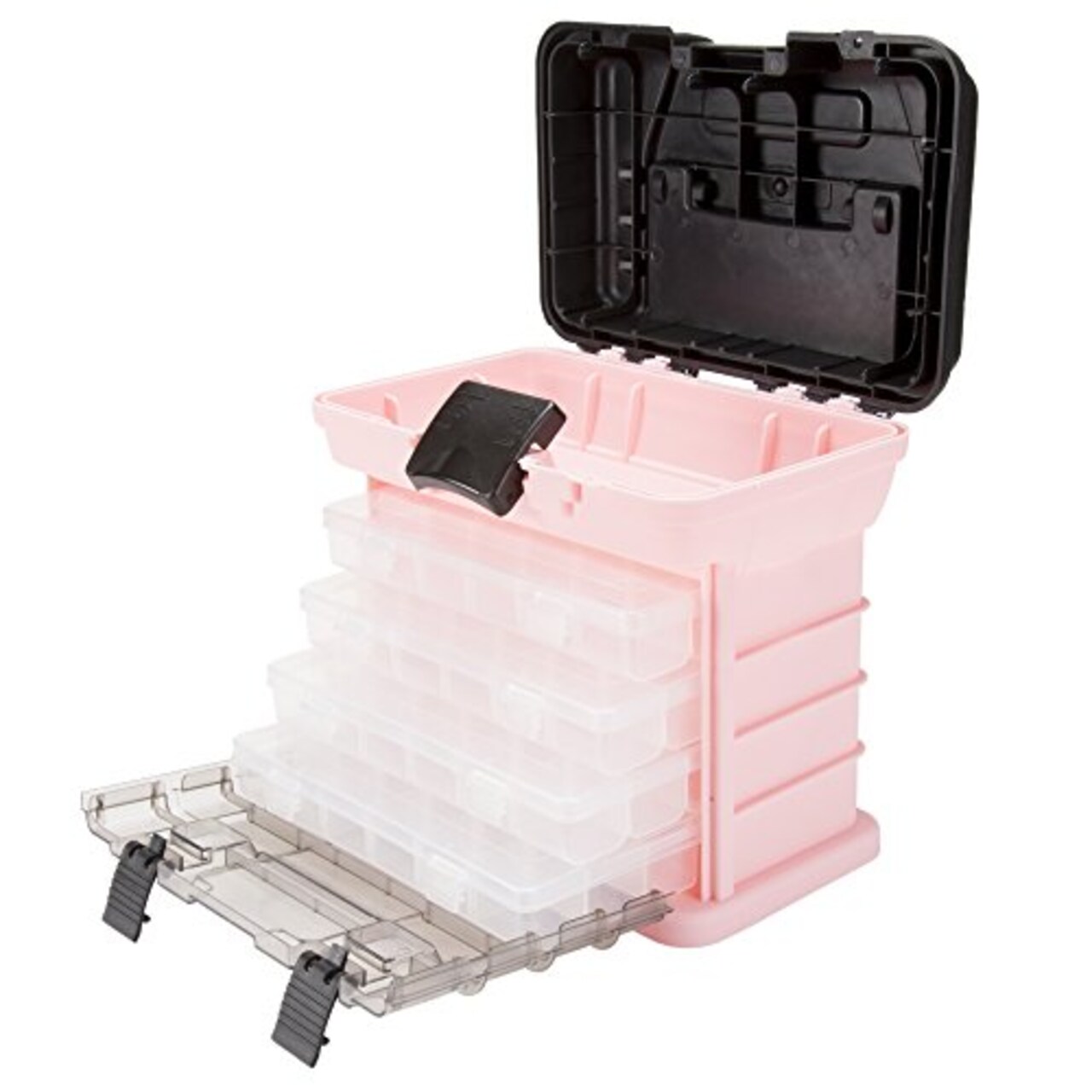 Pink Tool Box Durable Tackle Box Organizer with 4 Compartments